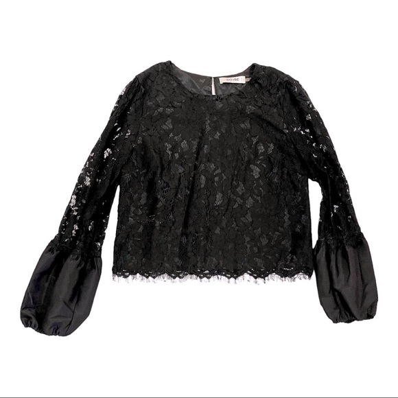 DO+BE Black Lace Long Sleeve Top - Picture 1 of 3